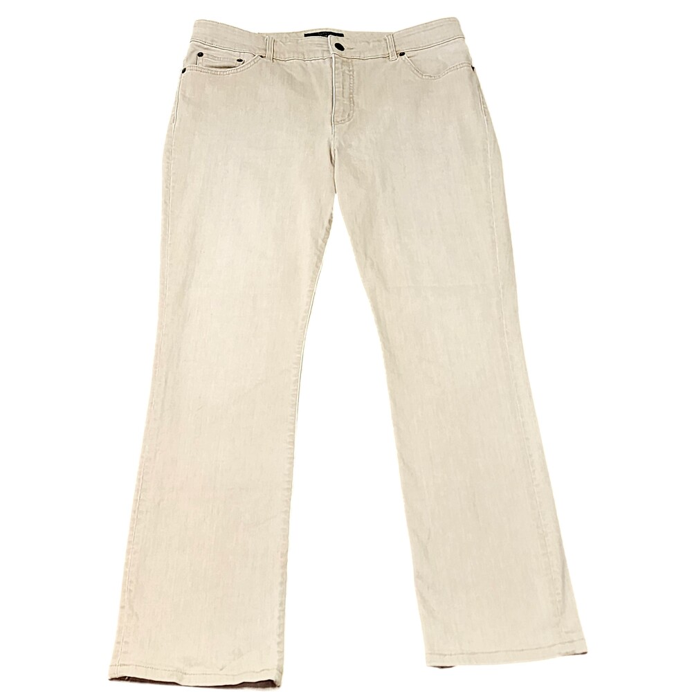 Lauren Ralph Lauren Jeans Womens 14 Beige Straight Stretch Denim Heritage Jean